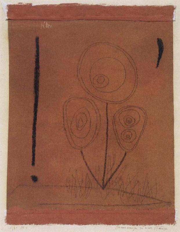 Paul Klee Remarks concerning a plant France oil painting art